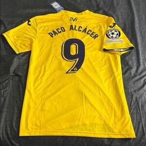 Villarreal CF #9 Paco Alcacer 2021-22 Joma Home UCL Player Edition Jersey